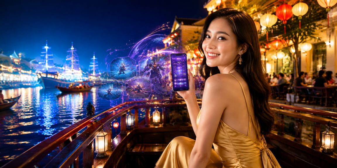 Người dùng Hội An thưởng thức cà phê và theo dõi esports betting trên điện thoại